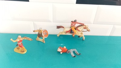Lot De 10 Figurines Composition Durso - Moyen Âge : Gaulois, Viking, Franc - ELASTOLIN