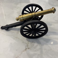Cast Iron Brass Civil War Cannon Replica With Moving Parts Made In USA