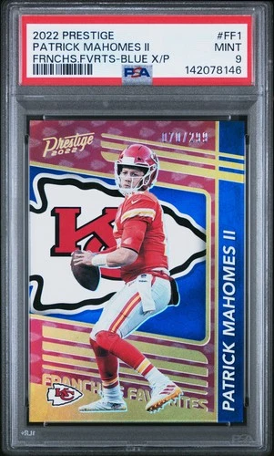 2022 PANINI PRESTIGE FRANCHISE FAVORITES #FF1 PATRICK MAHOMES II 70/299 PSA 9