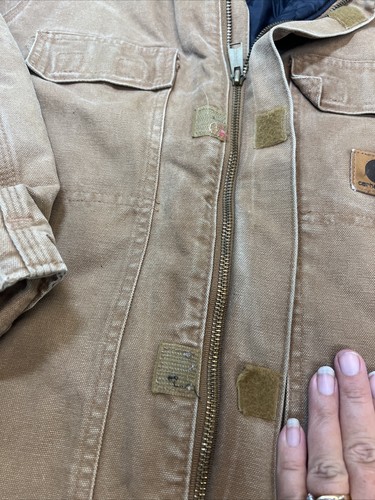 Carhartt Heavy Zip-Up Work Jacket/Coat (#14806) Brown-Youth XL 14/16 Distressed - Picture 10 of 16