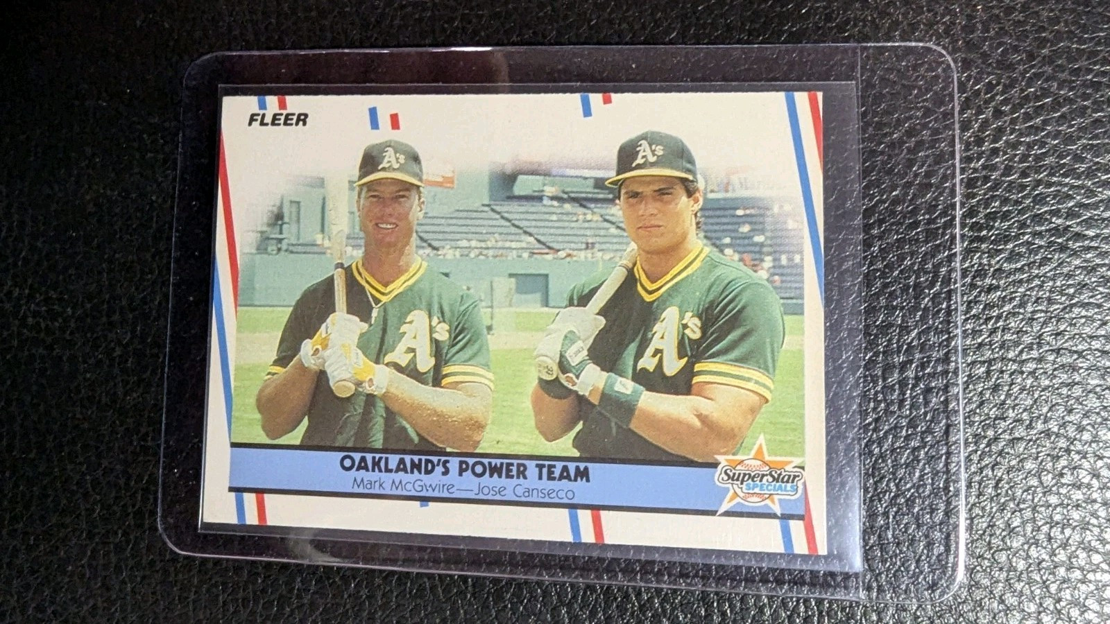 1988 FLEER GLOSSY #624 MARK McGWIRE JOSE CANSECO OAKLAND ATHLETICS POWER TEAM