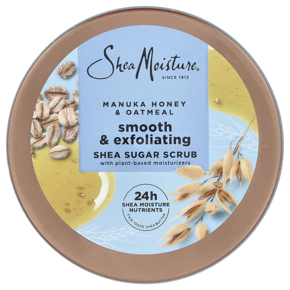 Smooth & Exfoliating Shea Sugar Scrub, Manuka Honey & Oatmeal, 12 oz (340 g) - Image 3 of 4
