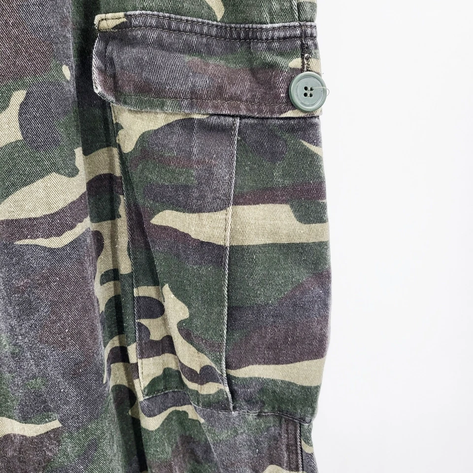 Fashion Nova Green Camo Cargo Pants Elasticized Ankles 100% Cotton Women's 2X - Image 4 of 4