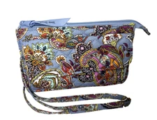 VERA BRADLEY RFID Wallet Crossbody Purse Bag,  Provence Paisley, Pockets Zip NWT