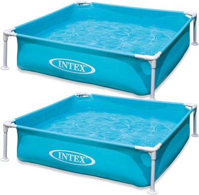 2 Pack 4ft x 12in Mini Frame Kiddie Beginner Swimming Pool, Ages 3 and Up