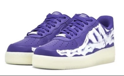 Size 9.5 Nike Air Force 1 Skeleton QS Court Low Purple Skeleton Men's Shoes