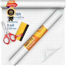 Matte Self Adhesive Laminating Roll 12  x 15ft - 3 MIL 12 x 15ft, Clear