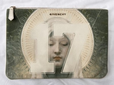 Givenchy Madonna Virgin Mary 17 Print Big Pouch Clutch Handbag c.2012? Rare