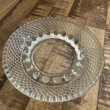 VINTAGE CLEAR GLASS HOBNAIL ASHTRAY 6”