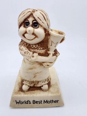 Vintage Sillisculpt 1976 Russ Berrie & Co World's Best Mother Trophy Figurine 5''
