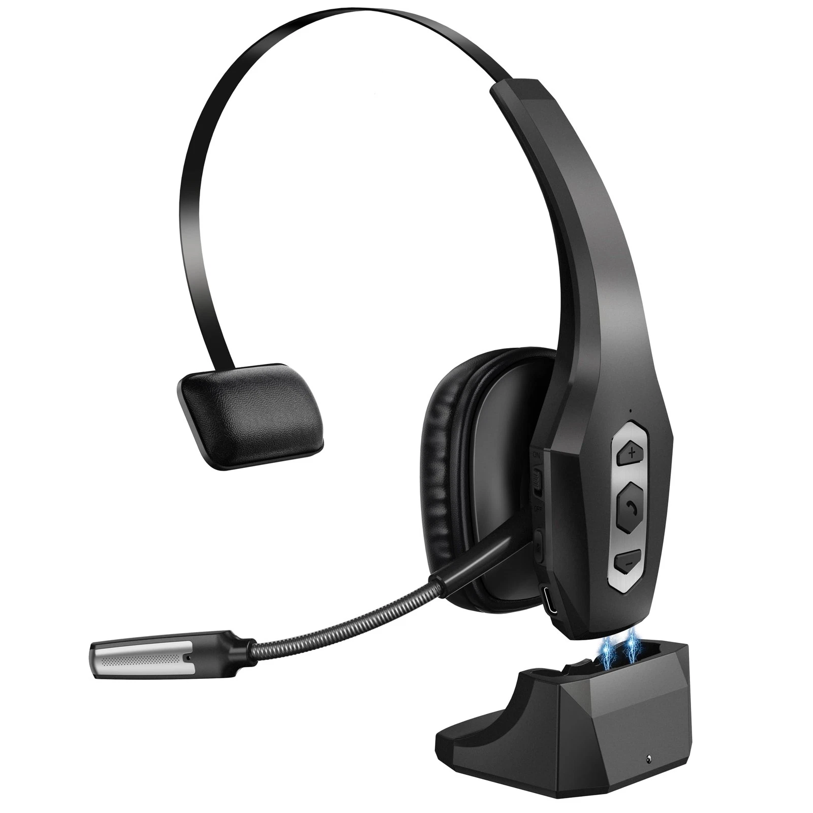 Trucker Bluetooth Headset with Charging Base, Wireless Hands-Free Headset wit...