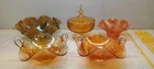 Fenton Imperial Glass Smoke Diamond Marigold Carnival Glass (5 Piece Mixed Lot)