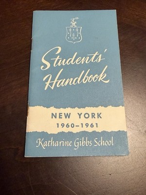 VTG 1960-1961 Katharine Gibbs School New York City Students Handbook Barbizon