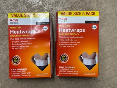 2x CVS Health Ultrathin Powerful Pain Relief Heatwraps Back & Hip L/XL 12/26+
