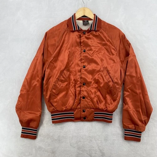 Aristo Jac Harry Chapin Satin Bomber Jacket Taxi Lies Legends Orange Size S image 2