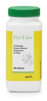 Pet-Tabs Multivitamin and Mineral Supplement for Dogs, 60 Count, Brown