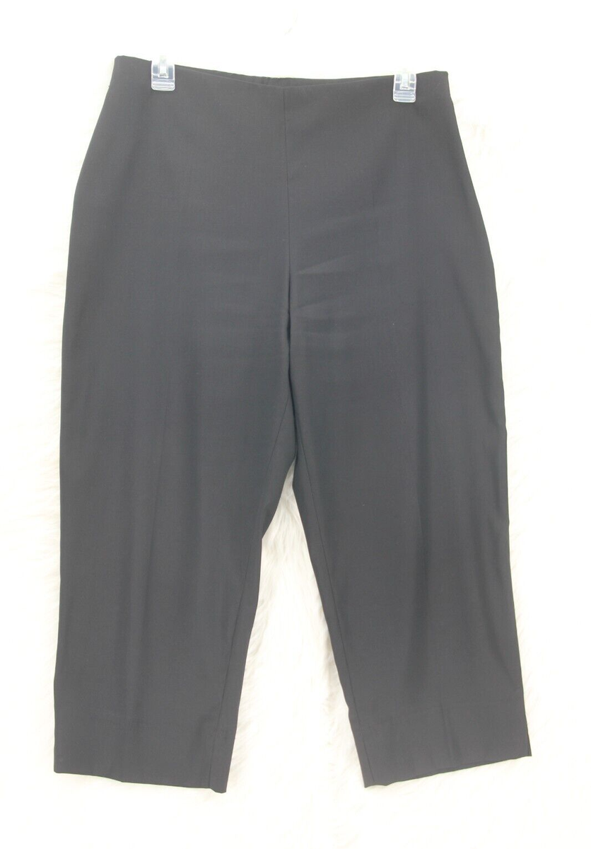 Lauren Vidal Paris Pants Women's Sz XL Black Cropped Capri Classic