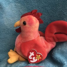 1996 Ty Beanie Baby Strut The Rooster With Tag  Cover Also Tush Tag
