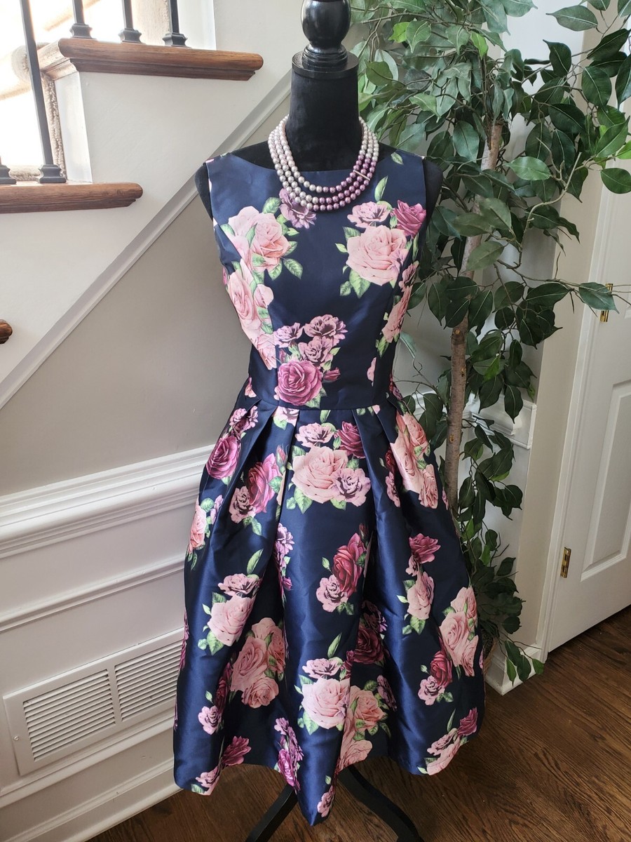 ワンピース Chi Chi London Daisy Floral Dress Chi chi Women's Blue Floral Polyester Round Neck Sleeveless