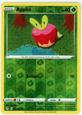 Pokemon TCG Applin 017/203 Swsh07: Evolving Skies Reverse Holo