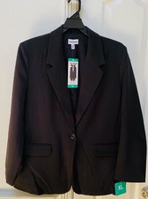 NEW Womens Steve Madden Long Sleeve Black Blazer Suit Jacket, XL Free Ship