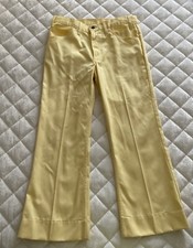 1970s Vintage Yellow Levi Bellbottom Pants Small