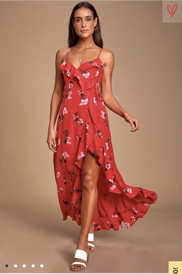 red floral wrap maxi dress