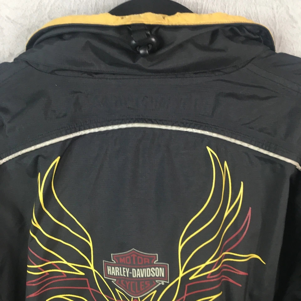 Chaqueta Harley Davidson Mujer Pequeña Negra Cortavientos Moto Motociclista Cremallera Completa Nylon Foto 4 de 4