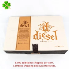Diesel Vintage Series Toro 600 Natural Empty Wood Cigar Box 10.25" x 7.5" x 2.5"