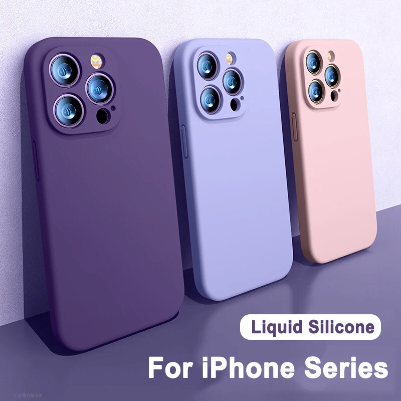 Liquid Silicone Case For iPhone 15 14 13 12 11 Pro Max XR XS X Back Phone  Cover