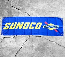 SUNOCO Flag  Car Shop Garage Blue (1.5x5 ft)
