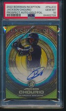 PSA 10 JACKSON CHOURIO AUTO 2022 Bowman Inception GOLD FOIL #/50 RC GEM MINT