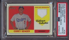 2018 Topps Heritage Clubhouse Collection Relics Corey Seager PSA 10 Gem Mint