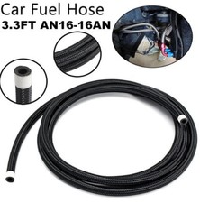 AN16 AN-16 Nylon Steel Braided Oil Fuel Gas Radiator Line Hose 3.3 foot 1500 PSI