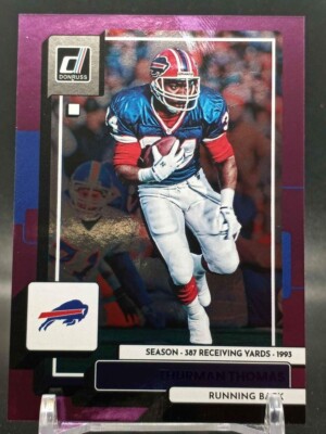 Thurman Thomas 2022 Panini Donruss Purple Season Stat Serial Numbered 174/387 Bu