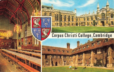 Postcard Cambridge, England: Corpus Christi College | Tri-View Vintage Scenes
