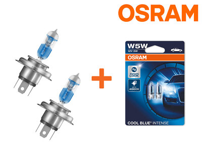 OSRAM NIGHT BREAKER  LASER H4 55/60W + W5WL Cool Blue Standlicht E-Prüfzeichen