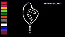ROSARY WITH VIRGIN MARY BEADS, RELIGION Decal Sticker for Cars, Laptops, Tablets