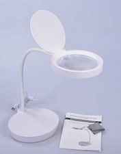 Tischlupe LED 13-fache Vergrößerung Lupenleuchte Lupe 360° drehbar Standlupe