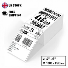 4x6 Thermal Fanfold Labels 100x150mm Ideal for Royal Mail Amazon FedEx 500 Label