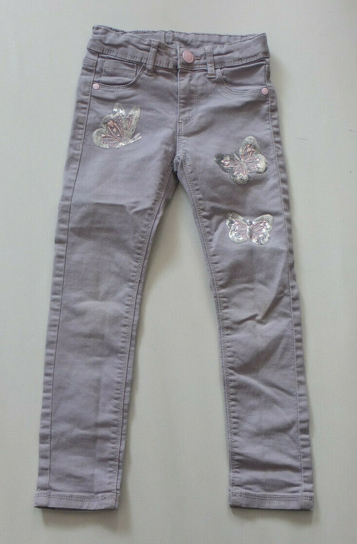 * DOPODOPO GIRLS stretch jeans size 116 5-6 years TOP adjustable waist gray