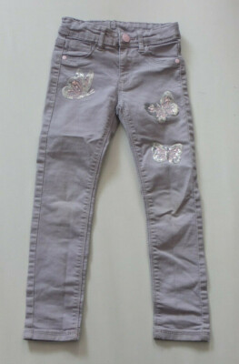 DOPODOPO Girls Stretch Jeans Size 116 5-6 Years Top Adjustable Waist Gray