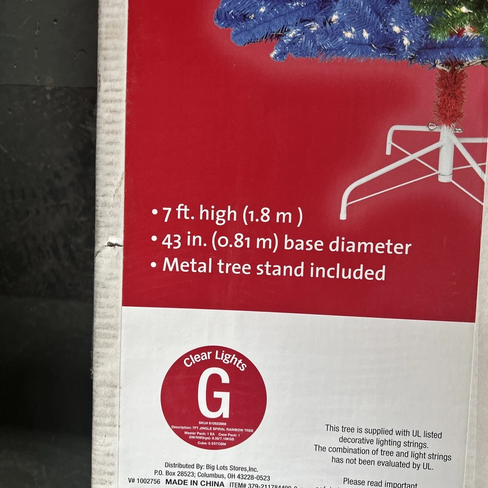 WINTER WONDER LANE PRE LIT JINGLE RAINBOW TREE 7FT 400 LIGHT BRAND NEW!! - Image 3 of 4