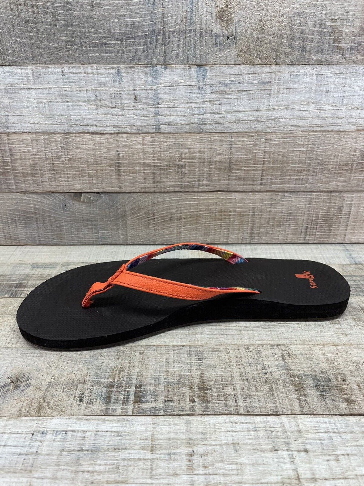 Sanuk Orange Yoga Mat Flip Flops Sandals Women's … - image 4