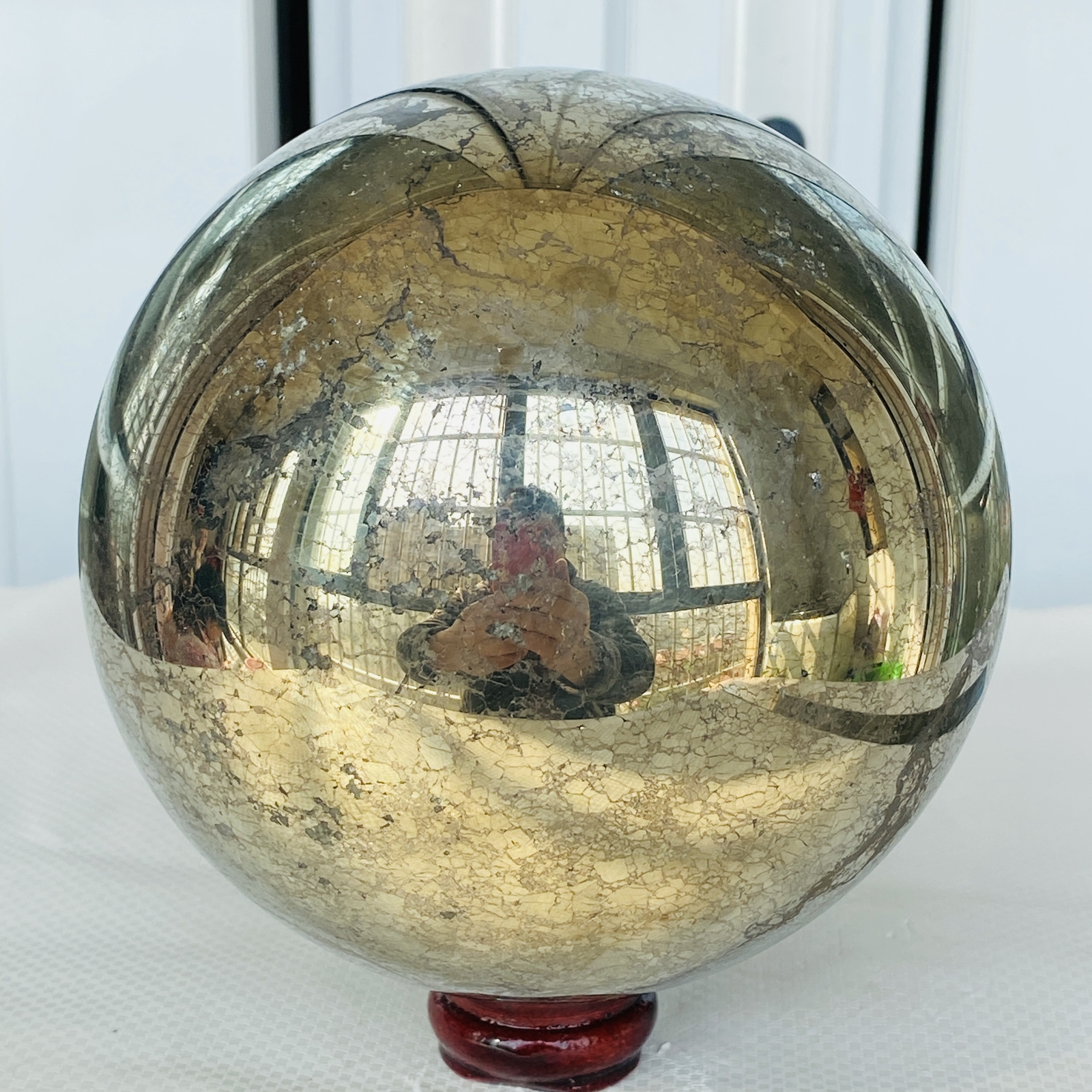 Natural Chalcopyrite Quartz Crystal Ball Energy Reiki Healing 5140G
