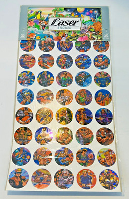 Vintage 1990's James Alex Inc Laser Sticker 32 Piece ST-1000 Action Heroes