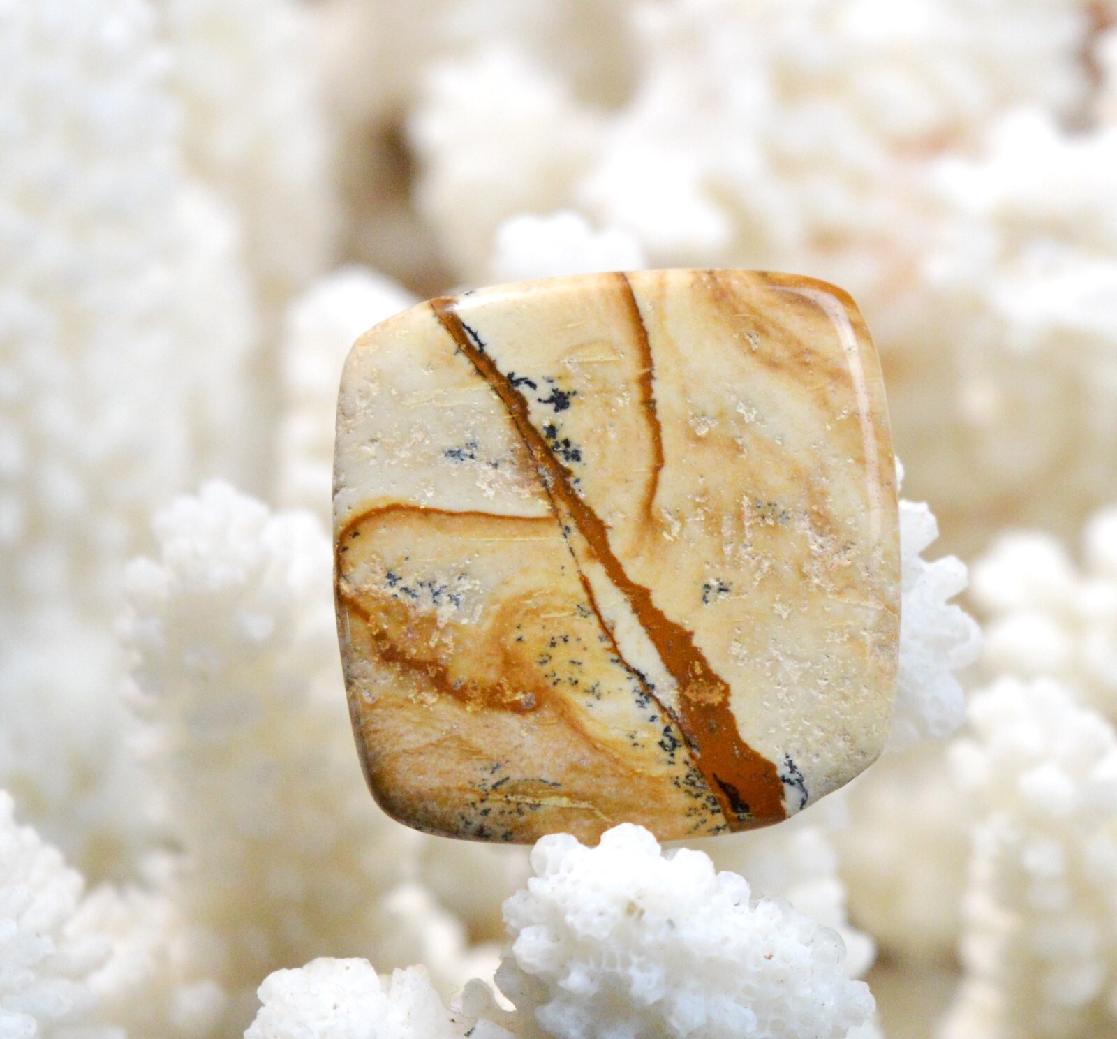 Jaspe paysage de Namibie cabochon 25 carats pour lithothérapie et méditation