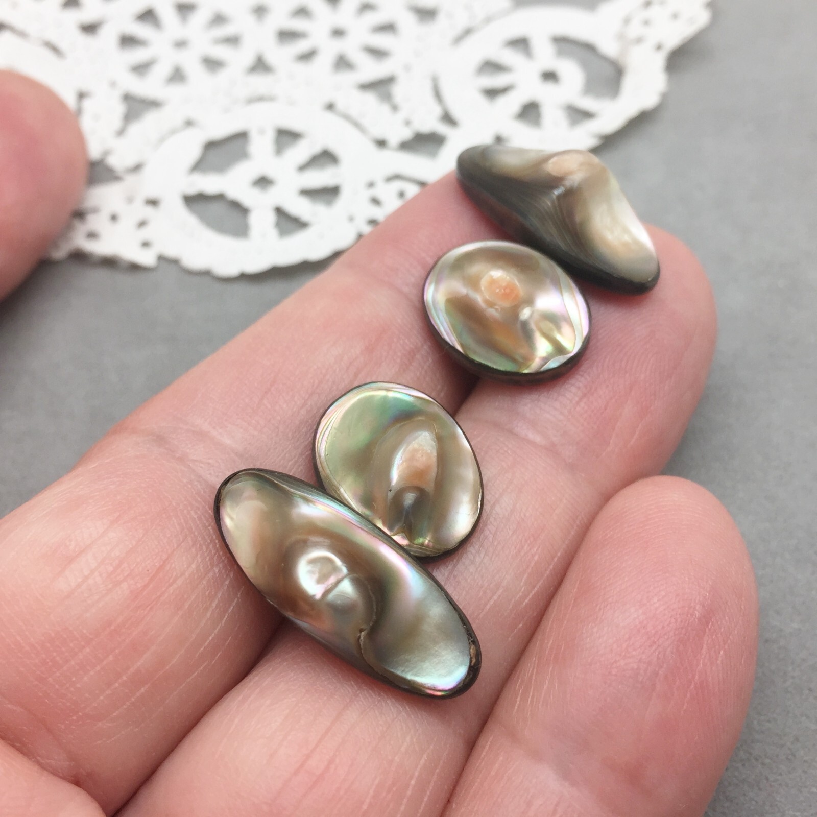 Abalone Shell Sterling Silver Chain Link Cufflink… - image 7