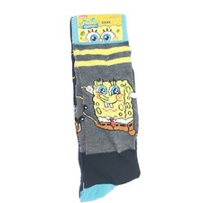 Spongebob SquarePants Mens Socks 2 Pairs Novelty Crew Shoe Size 6-12