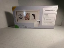 Babysquad Photo Frame Kit for Babies, Handprint Footprint, White
